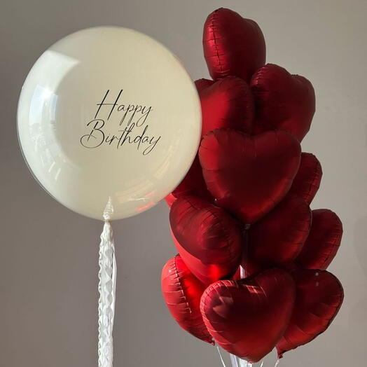 Gran Globo de Cumpleaños + Corazones