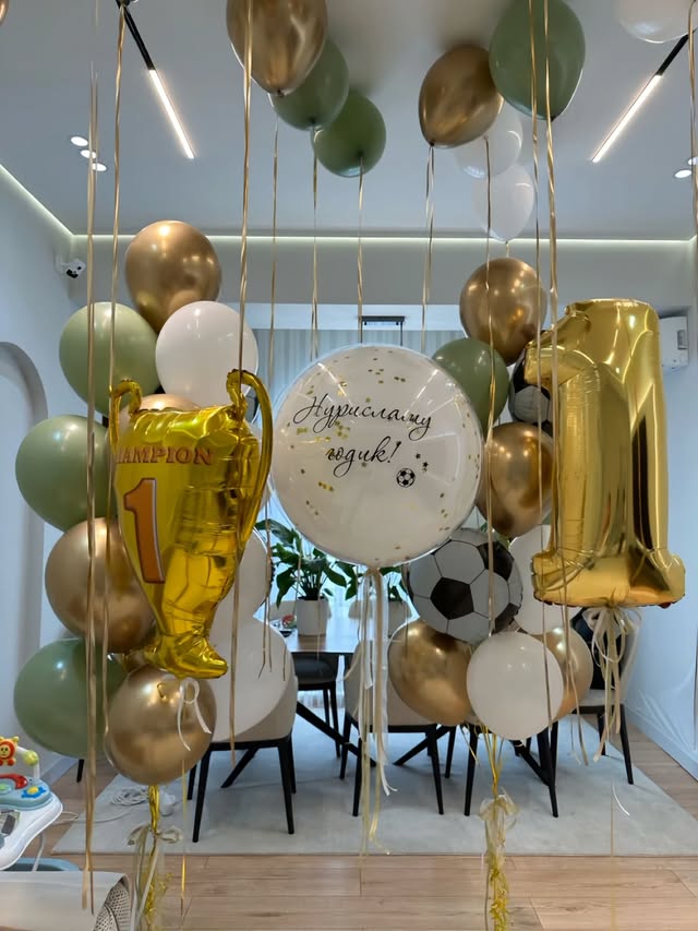 Custom printed balloon with floral design and personal message